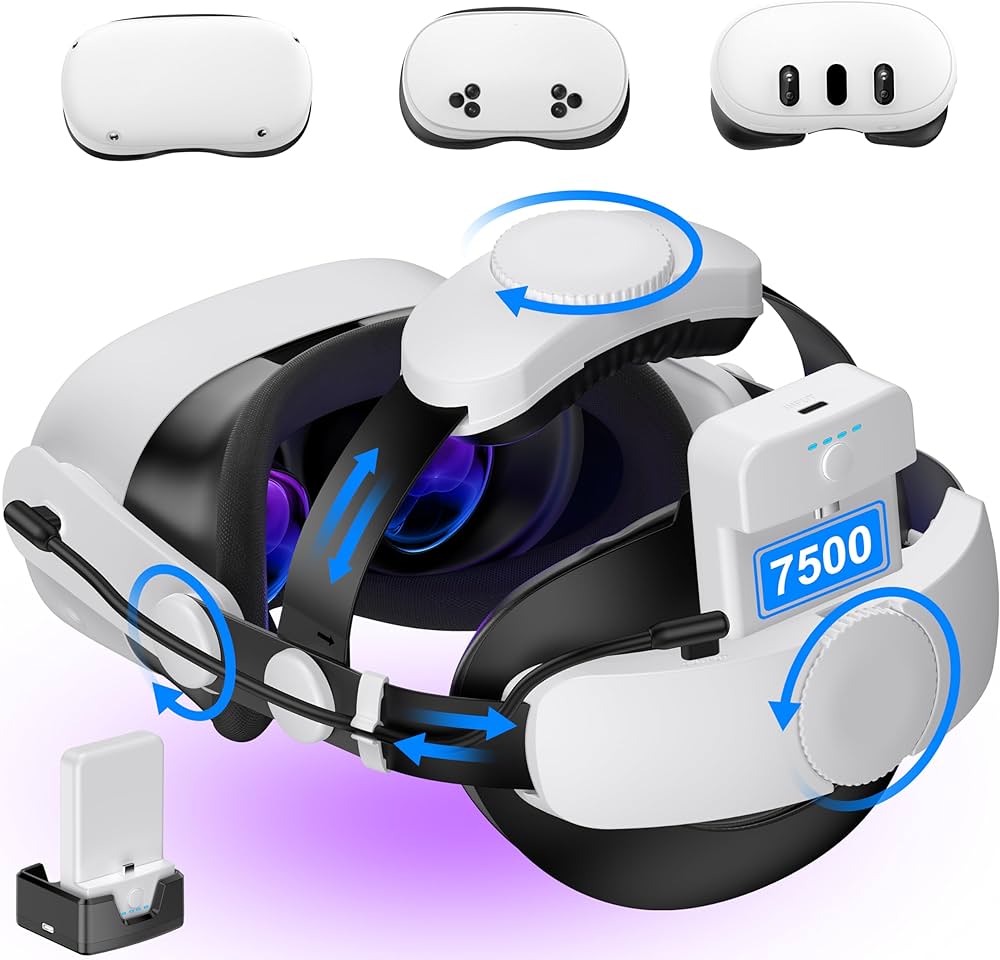 Amazon.com: Kawaye for Meta Quest 3S/3/2 Head Strap with 2X7500mAh